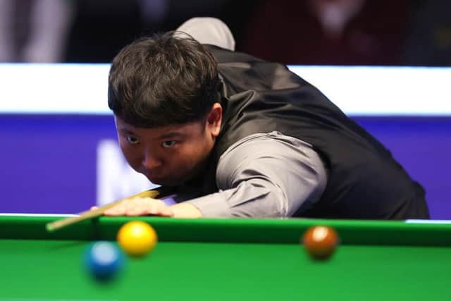 Sheffield-based Zhang Anda of China is making his fourth appearance in the first round of snooker's World Championship (Picture: George Wood/Getty Images)