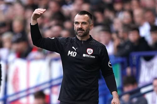 Barnsley interim manager Martin Devaney gestures on the touchline during the Sky Bet League One play-off, semi-final, second leg match at Bolton. Picture: Martin Rickett/PA Wire.