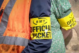 RMT members on the picket line. PIC: Jane Barlow/PA Wire