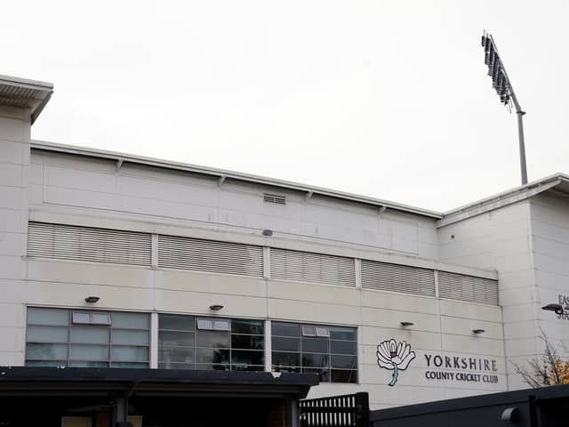 Sponsorship signage removed from Headingley Stadium, home of Yorkshire Cricket Club. Yorkshire CCC lost several sponsors over their handling of Azeem Rafiq's racism claims. PIC: Danny Lawson/PA Wire.