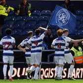 JOY: Queens Park Rangers players celebrate Lucas Andersen scoring their second goal