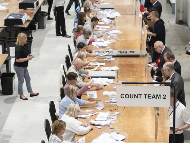 Votes are counted at Selby Leisure Centre in Selby, North Yorkshire, in the Selby and Ainsty by-election. PIC: Danny Lawson/PA Wire