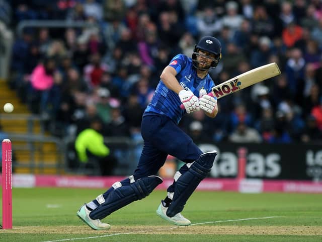 Dawid Malan hits out on his way to 83 in the Roses T20. Picture Jonathan Gawthorpe.