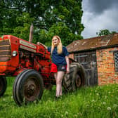 Tractor enthusiast Charlotte Wilson from Northallerton with her vintage Allis Chalmers tractor she is restoring with the help of her father, Colin, photographed by Tony Johnson for The Yorkshire Post.