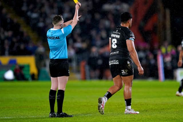 Herman Ese'ese saw yellow for the hosts. (Photo:  Mike Egerton/PA Wire)