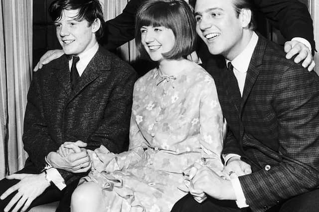 Brian Epstein with three of his singing stars from Liverpool: Tommy Quickly, Cilla Black and Billy J. Kramer. (Trinity Mirror / Mirrorpix / Alamy Stock Photo)