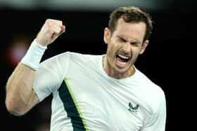 PROUD MOMENT: Andy Murray celebrates winning match point in his round one singles match against Matteo Berrettini oat the Australian Open Picture: Clive Brunskill/Getty Images