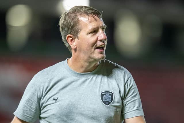 Barnsley head coach Daniel Stendel, pictured during the 2-1 win over Blackpool. Photo: Tony Johnson.