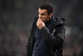 DERBY, ENGLAND - DECEMBER 27: Valerien Ismael, Manager of West Bromwich Albion reacts during the Sky Bet Championship match between Derby County and West Bromwich Albion at Pride Park Stadium on December 27, 2021 in Derby, England. (Photo by Nathan Stirk/Getty Images)