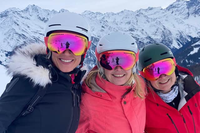 Catherine Scott, Lynsey Devon and Claire McAteer sporting some SunGod goggles