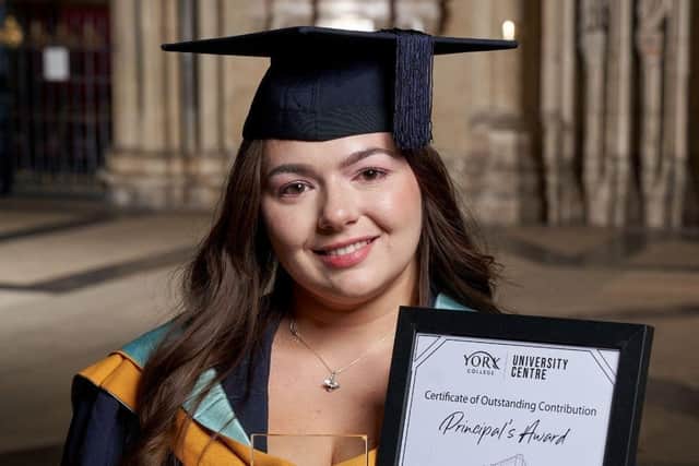 Yasmin Reevell graduating from York College.