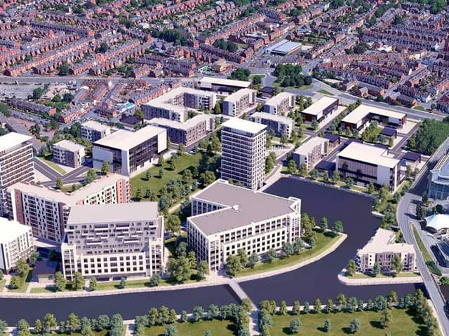 A visualisation of Doncaster Waterfront after development opportunities are secured. Credit: Business Doncaster