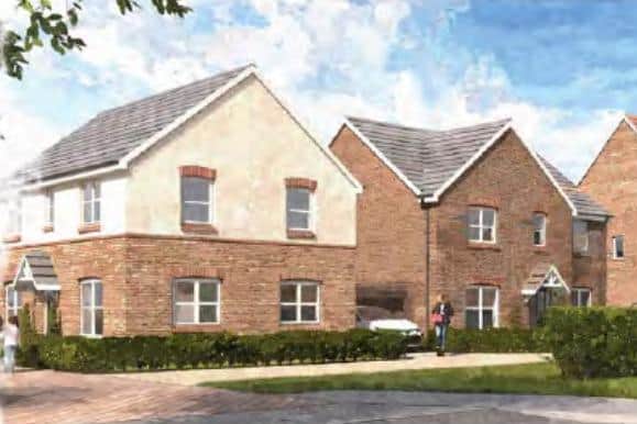 An artist's impression of different house types featuring in a proposed housing in Pickering.