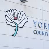 Yorkshire County Cricket Club signage outside Headingley. PIC: Mike Egerton/PA Wire.