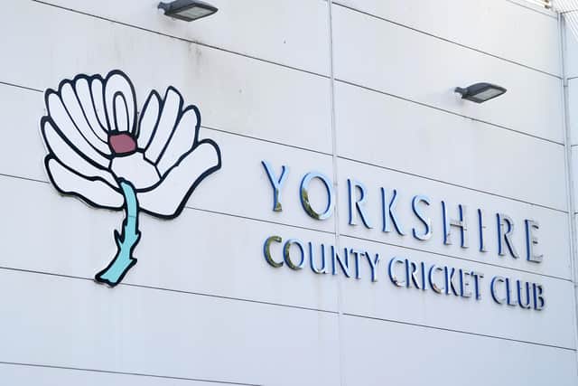 Yorkshire County Cricket Club signage outside Headingley. PIC: Mike Egerton/PA Wire.