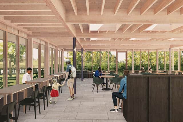 An illustration of how the new cafe seating area might look under the proposals which have been submitted to North Yorkshire Council.