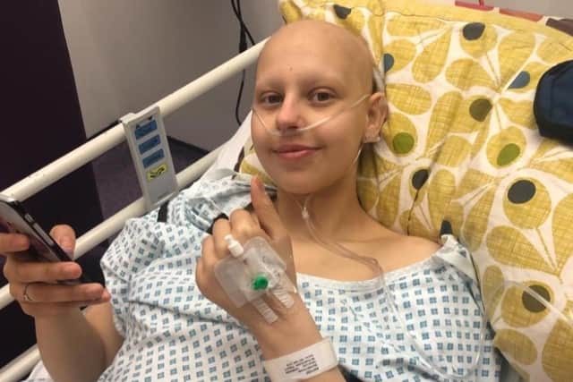 Lulu in hospital. (Pic credit: Teenage Cancer Trust)