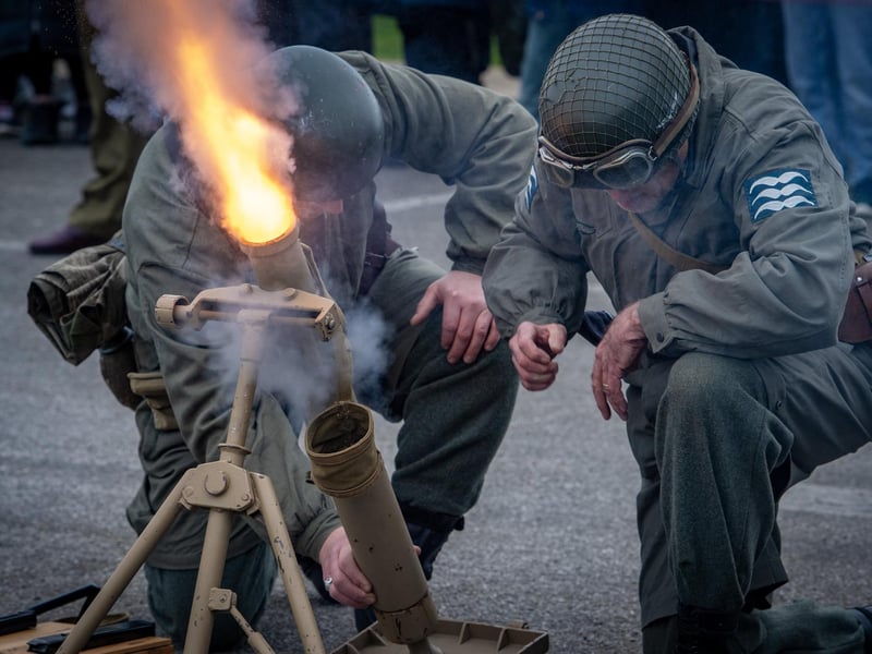 Reenactors doing a demonstration.
