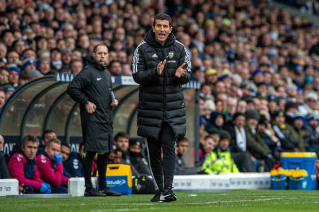 Javi Gracia, pictured in his first match in charge of Leeds United against Southampton. Picture: Bruce Rollinson.