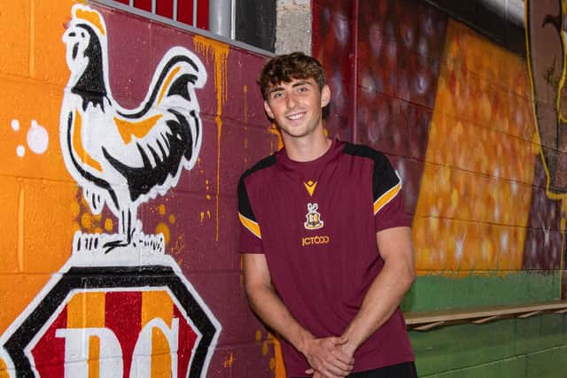 Latest Bradford City signing Hayden Matthews, who has joined on a season-long loan from Portsmouth. Picture courtesy of BCAFC.