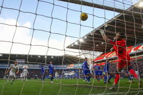 TURNING POINT: Rodrigo pulls a goal back for Leeds United at the Cardiff City Stadium