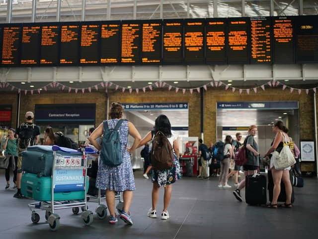 Passengers at King's Cross station in London following train cancellations in 2022. PIC: PA