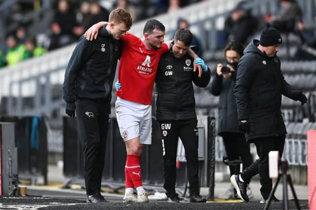 INJURY: Tom Edwards was having a promising season at Barnsley until he suffered a serious knee injury against Derby County