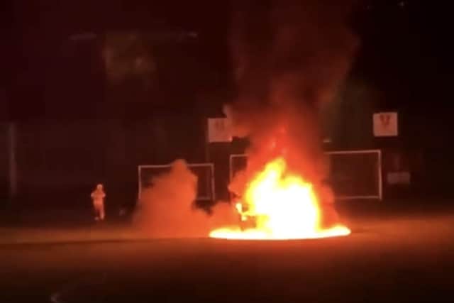 A fire rages at a football facility owned by the charitable arm of Sheffield Wednesday FC.