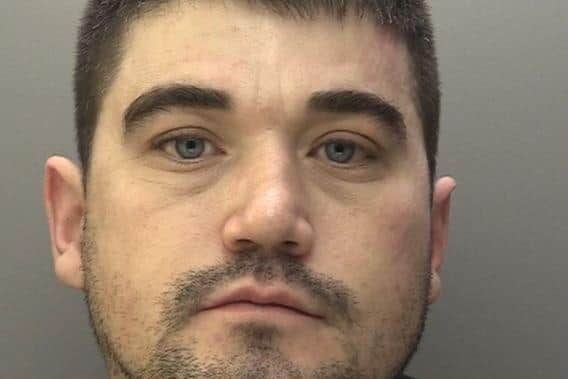 Liam Lovick, 32, of Dodthorpe, Hull, has been sentenced to six years in prison at Hull Crown Court for two counts of grievous bodily harm. photo: Humberside Police