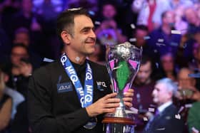 Ronnie O'Sullivan with the UK Championship trophy. Photo by George Wood/Getty Images.