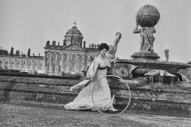 Italian actor Sophia Loren on the set of the film Lady L at Castle Howard in March 1965.