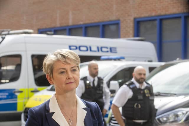 Home Secretary Yvette Cooper during a visit to Lewisham Police Station in south London. Picture: Jeff Moore/PA Wire