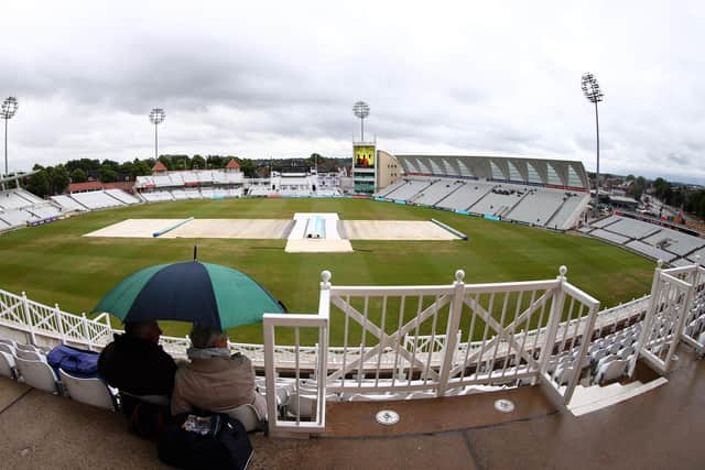 WASHOUT: No play was possible in Yorkshire's One-Day Cup game against Nottinghamshire at Trent Bridge. Picture: Naomi Baker/Getty Images.