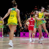NOT QUITE ENOUGH: Australian players react after winning after the 2023 Netball World Cup final at the Cape Town International Convention Centre, Cape Town. Picture: PA