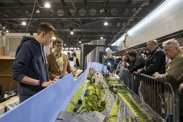 Visitors of all ages take an interest in the railway models.