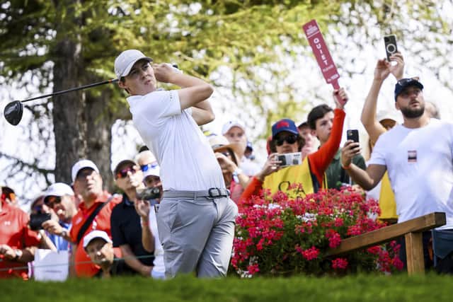 Yorkshire’s finest: Matthew Fitzpatrick competing in the European Masters at the weekend where he sealed a place on a third Ryder Cup team. (Jean-Christophe Bott)/Keystone via AP)