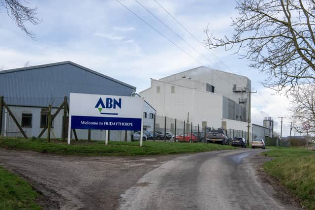 ABN in Fridaythorpe,  manufacturer of pig and poultry compound feed. Photographed by Tony Johnson for The Yorkshire Post.