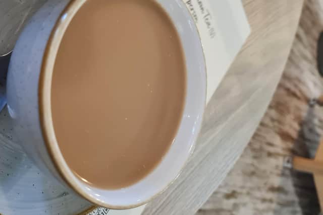 "I ordered a Cheesy Afternoon Tea for one, priced at £19.50, with an add-on baked Wensleydale blue cheese for £6. I was given the option of tea or coffee, and a filter coffee arrived shortly afterwards."