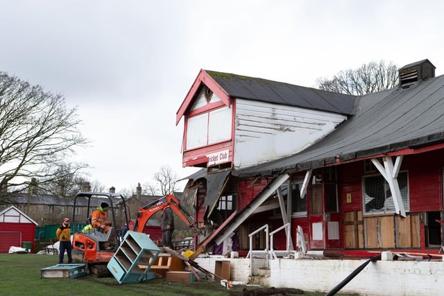 Lightcliffe Cricket Club building being demolished after 100 years