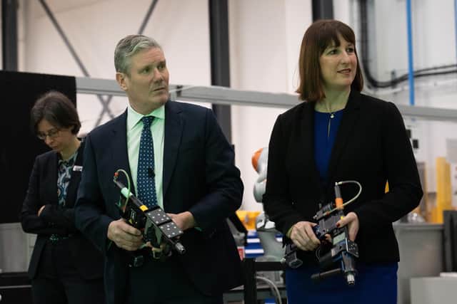 Labour Party leader Keir Starmer and Shadow Chancellor Rachel Reeves, hold drills during a visit to University College London (UCL) earlier this week.