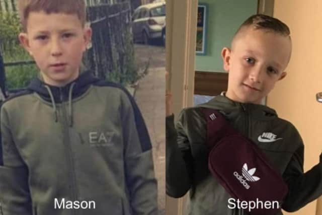 Steven Duffield, 10, and Mason Deakin, 11, died after they were hit by a car in October 2020