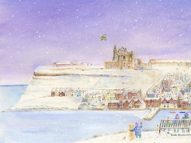 Artist Anita Bowerman's latest charity Christmas card for the Yorkshire Air Ambulance