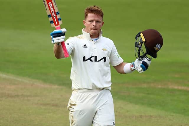 England's Ollie Pope, who made a hundred on the opening day of the match against Yorkshire, who are bidding to stave off another defeat. Photo by Ben Hoskins/Getty Images for Surrey CCC