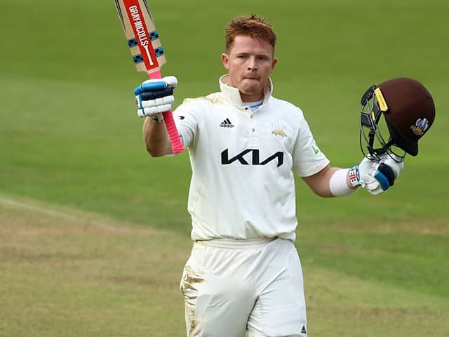 England's Ollie Pope, who made a hundred on the opening day of the match against Yorkshire, who are bidding to stave off another defeat. Photo by Ben Hoskins/Getty Images for Surrey CCC