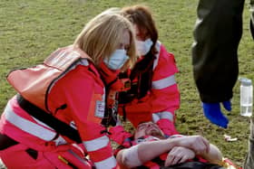Two air ambulances were dispatched to help Jon James after an accidental clash of heads at a York football match.