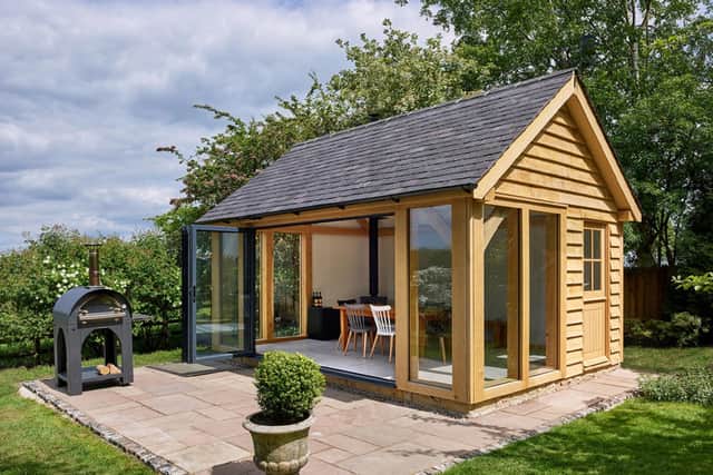 Garden rooms are a big selling point. This is by Yorkshire Oak Frames