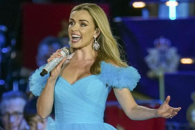 Katherine Jenkins performs during the A Gallop Through History Platinum Jubilee celebration at the Royal Windsor Horse Show at Windsor Castle last year. Picture: Steve Parsons/PA Wire