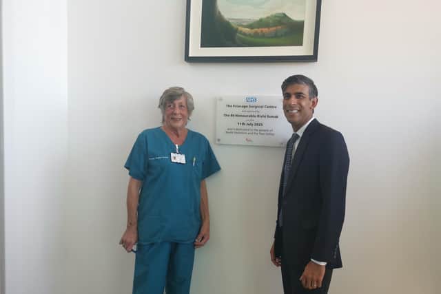 Richmond and Northallerton MP Rishi Sunak and staff nurse Anne Lamb.