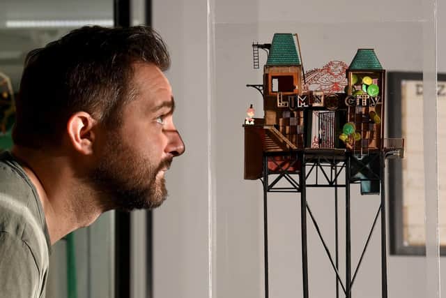 A new Exhibition called The Art of Play goes 'behind the screens' to reveal the art, creativity and people behind five UK-made videogames.
at The National Videogames Museum, Sheffield. Christian Beckett looks at a model from the game Lumino City. Picture by Simon Hulme 17th October 2022