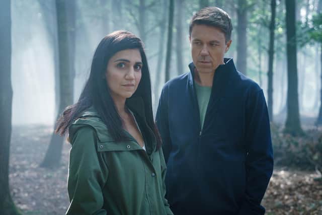 Lou (LEILA FARZAD) and Col (ANDREW BUCHAN). Picture: Sister Pictures/Ross Fergusan